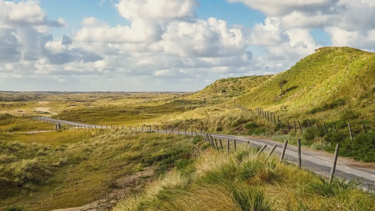 Duinlandschap met een slingerend pad