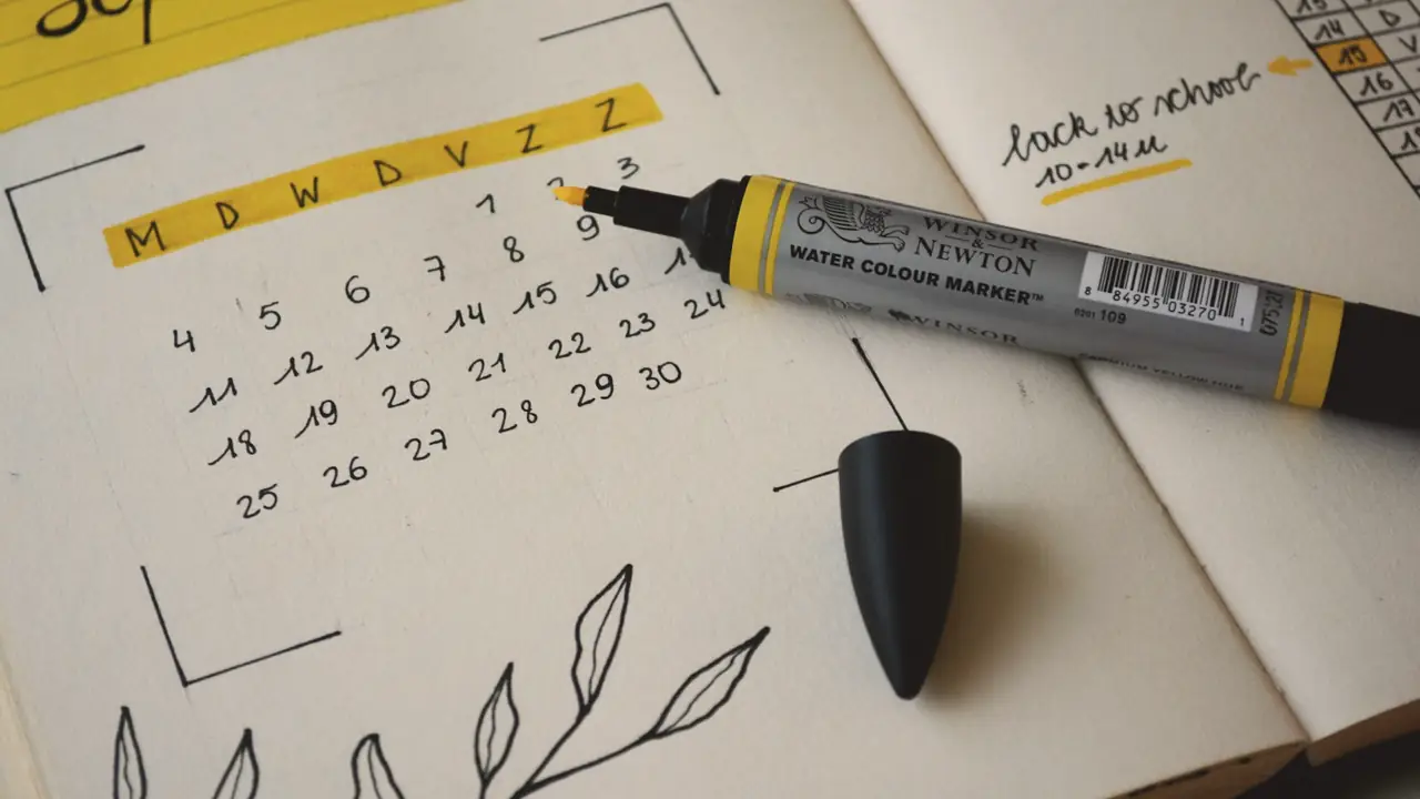 Kalender met aantekeningen